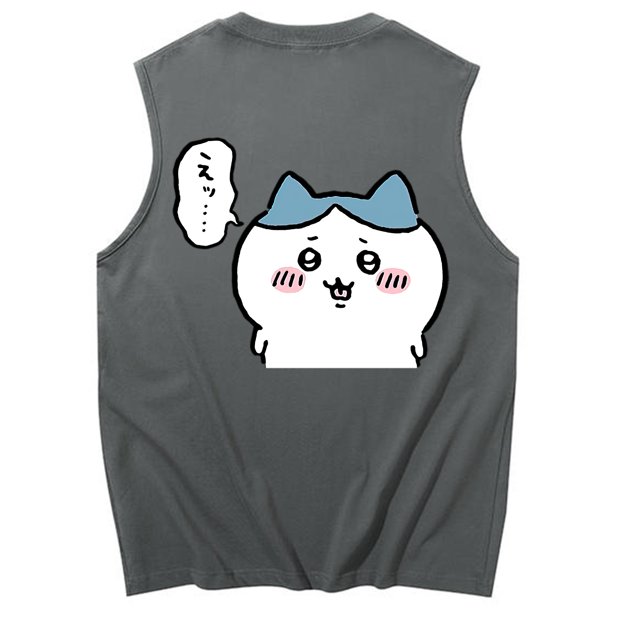 （画像用） ちいかわ ハチワレ Chii-kawa hachiware コットン100％タンクトップ（背面プリント）